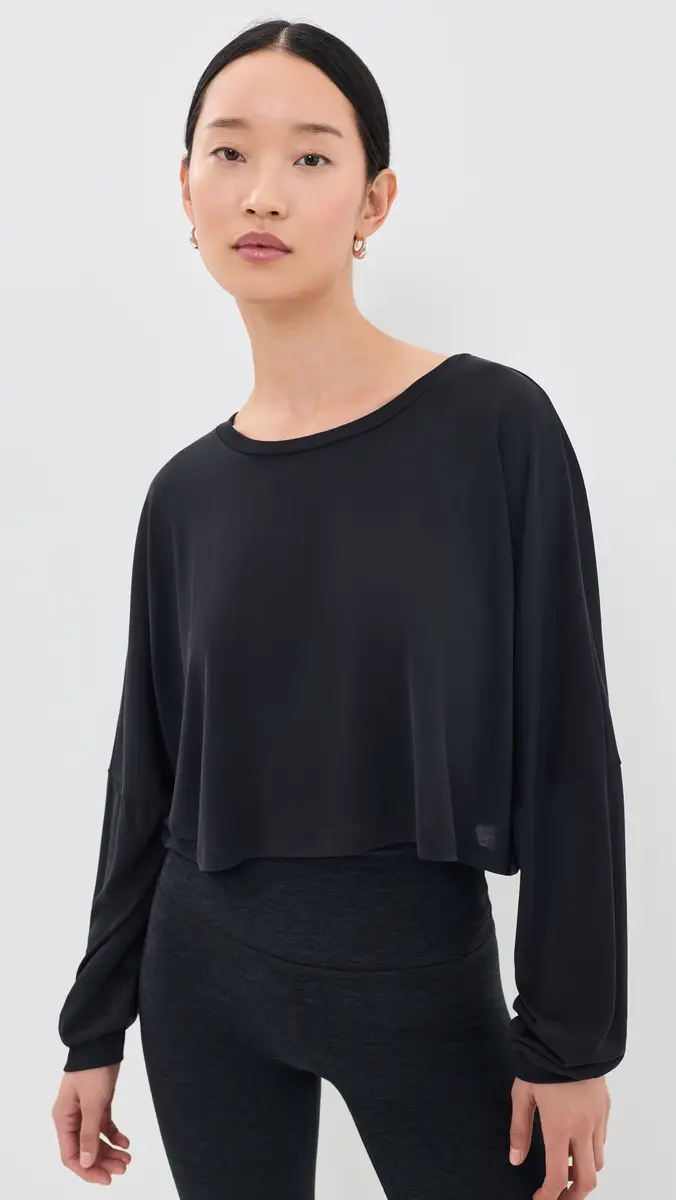 Beyond Yoga Studio Luxe Cropped Long Sleeve Tee | Thumbnail 2 Beyond Yoga Studio Luxe Cropped Long Sleeve Tee | Thumbnail 2