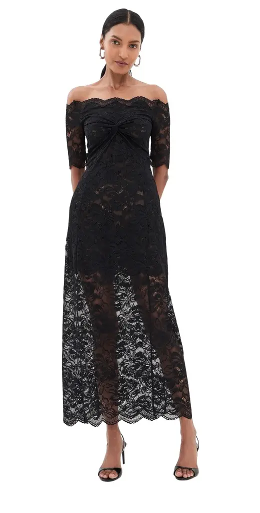 Rabanne Twisted Stretch Lace Dress Black 36 | Image 1 Rabanne Twisted Stretch Lace Dress Black 36 | Image 1