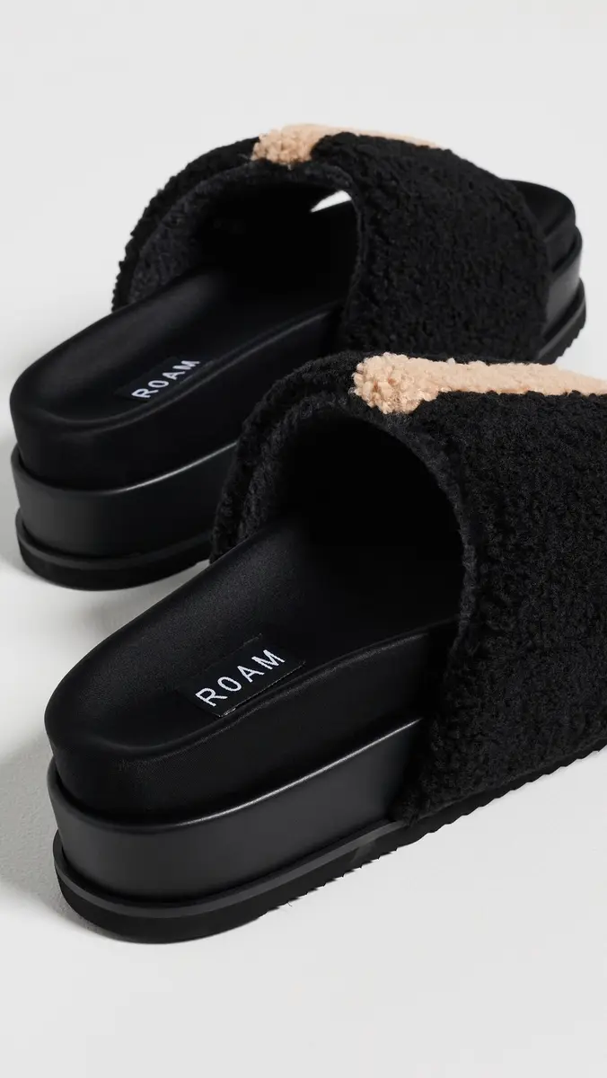 ROAM Fuzzy Stripe Stacked Sandals | Thumbnail 4 ROAM Fuzzy Stripe Stacked Sandals | Thumbnail 4