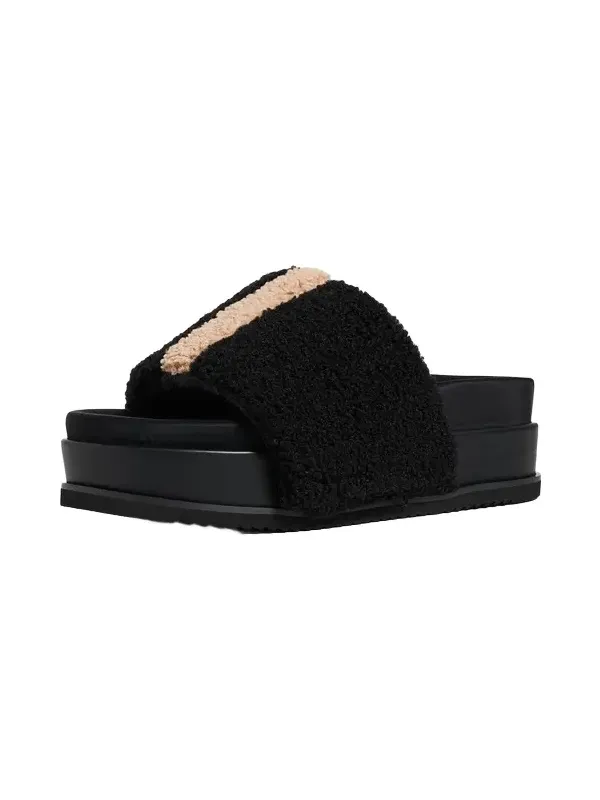 Fuzzy Stripe Stacked Sandals Fuzzy Stripe Stacked Sandals