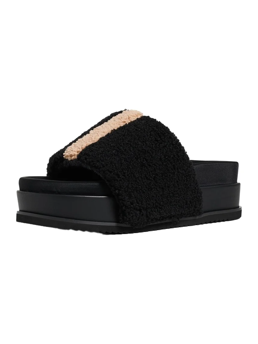 ROAM Fuzzy Stripe Stacked Sandals