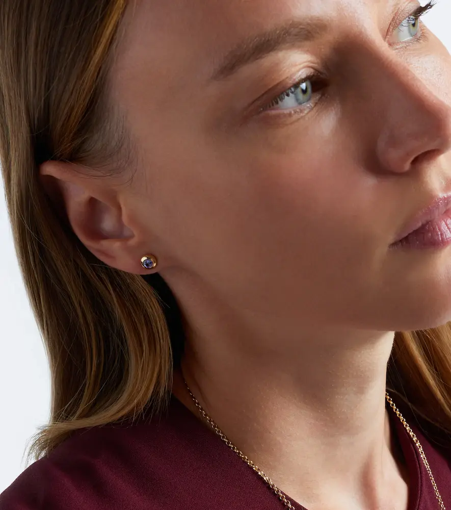 David Yurman Pavé 18kt gold earrings with tanzanites | Thumbnail 3