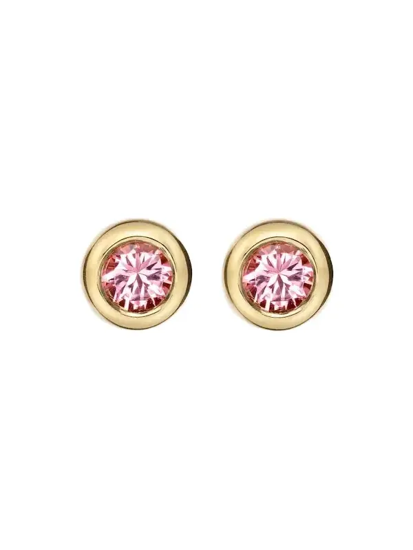Pavé 18kt gold earrings with tourmalines Pavé 18kt gold earrings with tourmalines