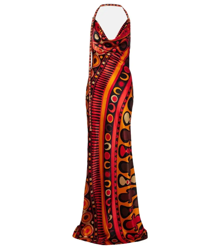 PUCCI Soleil open-back satin maxi dress | Image 1 PUCCI Soleil open-back satin maxi dress | Image 1