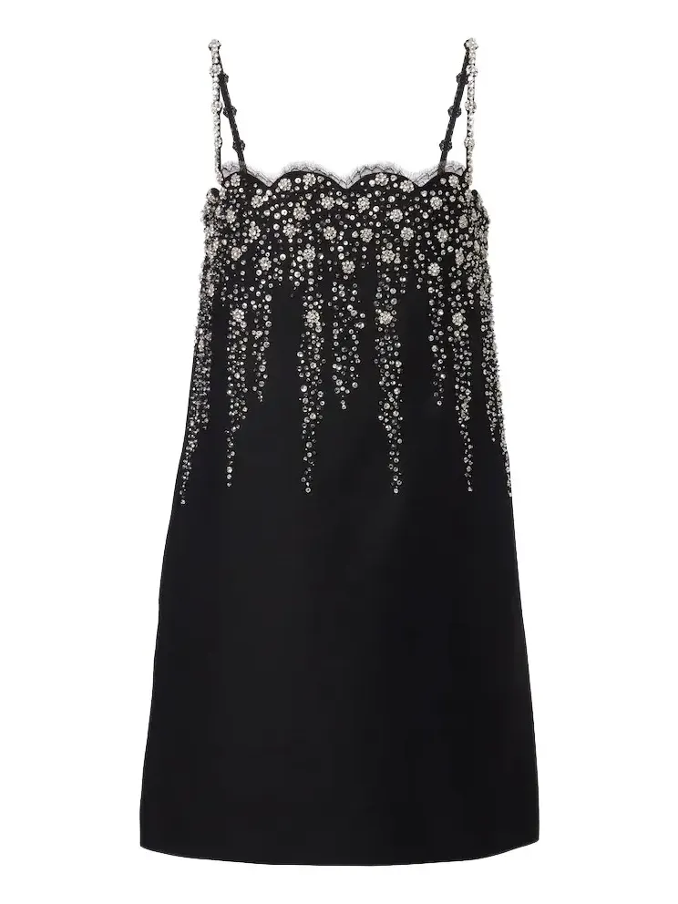 Valentino Garavani Crepe Couture crystal-embellished minidress
