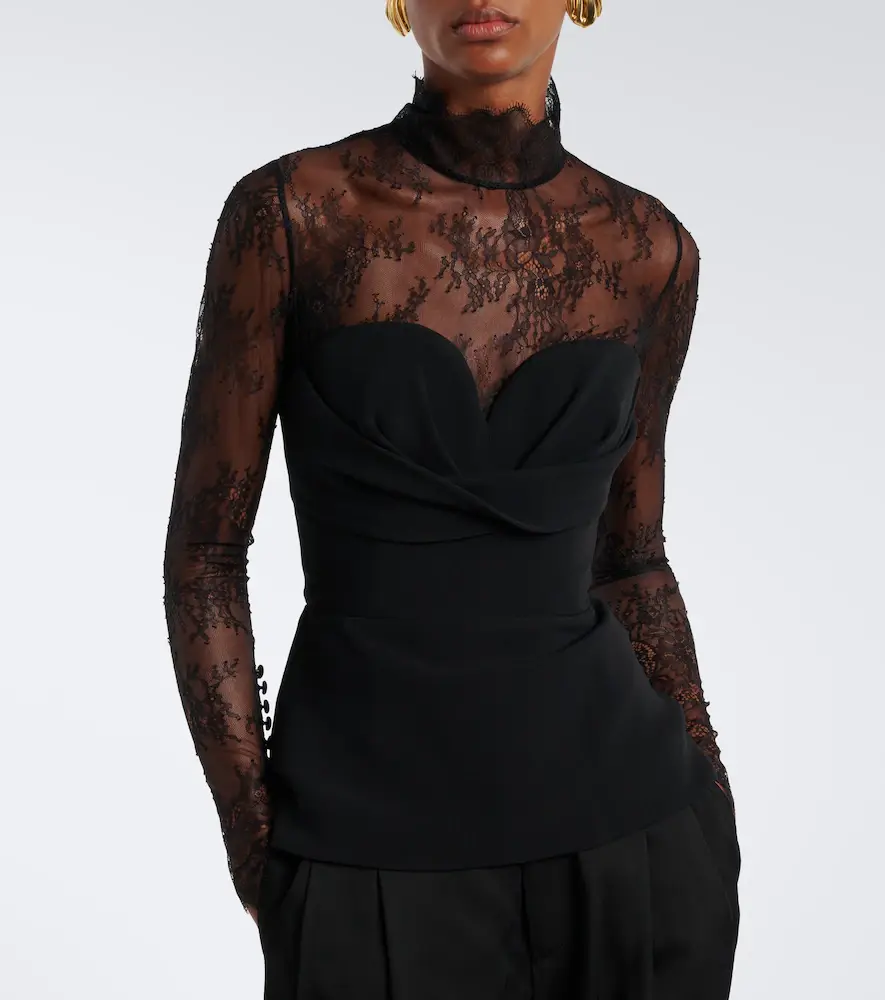 Elie Saab Lace-trimmed bustier top | Thumbnail 2 Elie Saab Lace-trimmed bustier top | Thumbnail 2