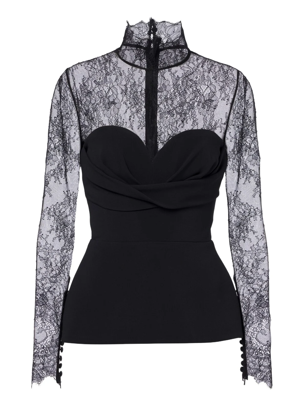 Elie Saab Lace-trimmed bustier top
