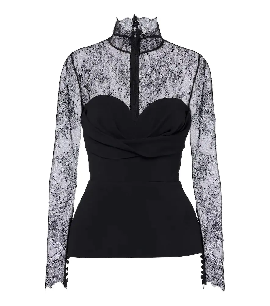 Elie Saab Lace-trimmed bustier top | Image 1 Elie Saab Lace-trimmed bustier top | Image 1