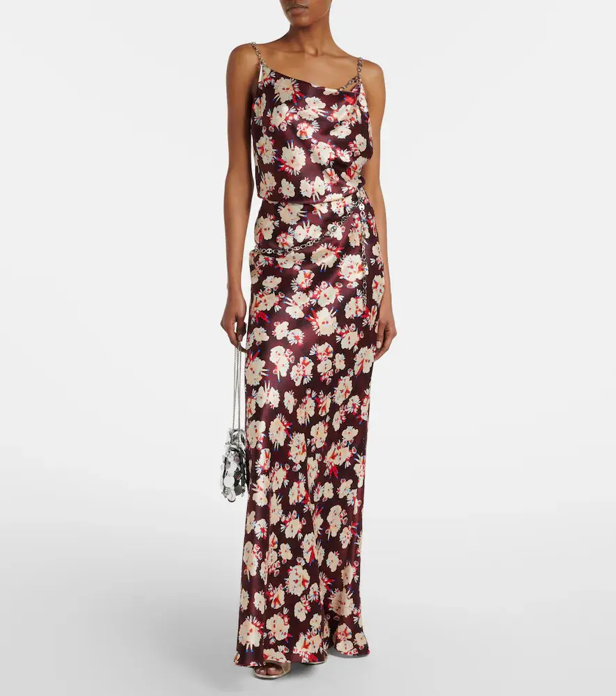 Rabanne Chain-detail floral silk maxi skirt | Thumbnail 2 Rabanne Chain-detail floral silk maxi skirt | Thumbnail 2