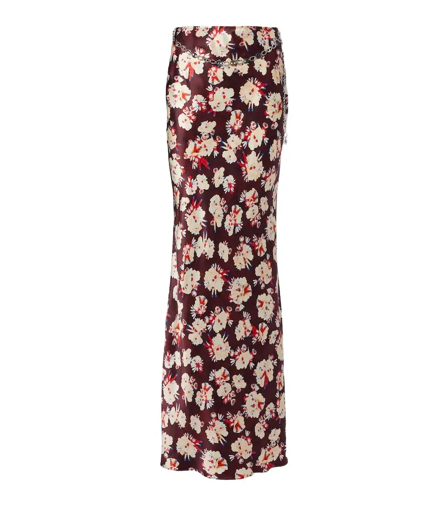 Rabanne Chain-detail floral silk maxi skirt | Image 1 Rabanne Chain-detail floral silk maxi skirt | Image 1