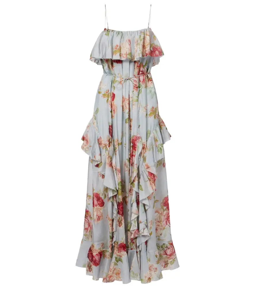 Zimmermann Roselight floral ruffled silk maxi dress | Image 1 Zimmermann Roselight floral ruffled silk maxi dress | Image 1