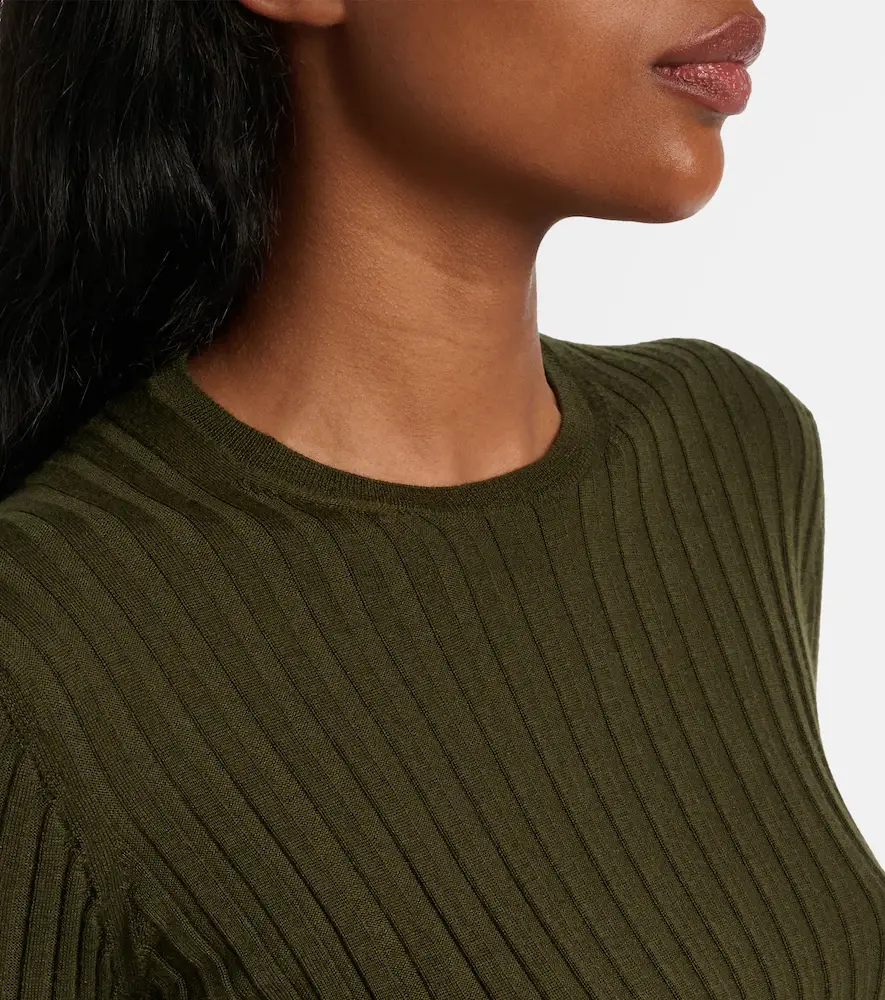 Saint Laurent Lace-trimmed wool, cashmere, and silk top | Thumbnail 3
