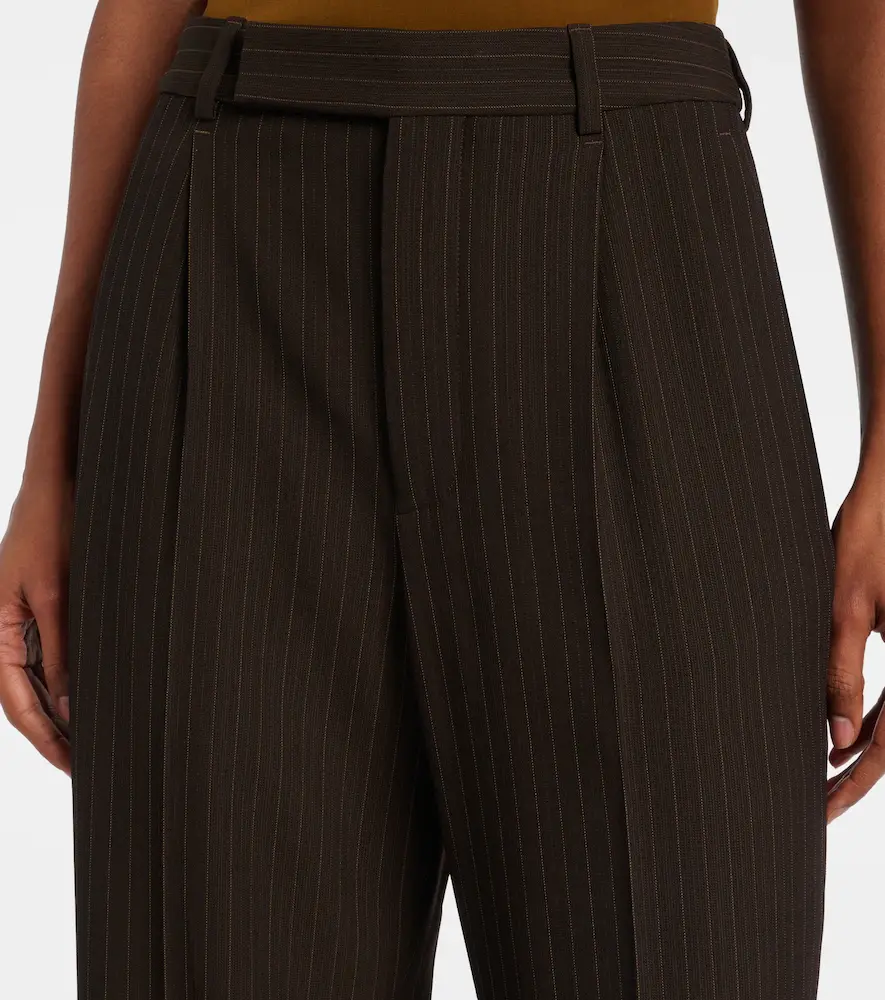 Saint Laurent Pinstripe wool-blend wide-leg pants | Thumbnail 2 Saint Laurent Pinstripe wool-blend wide-leg pants | Thumbnail 2
