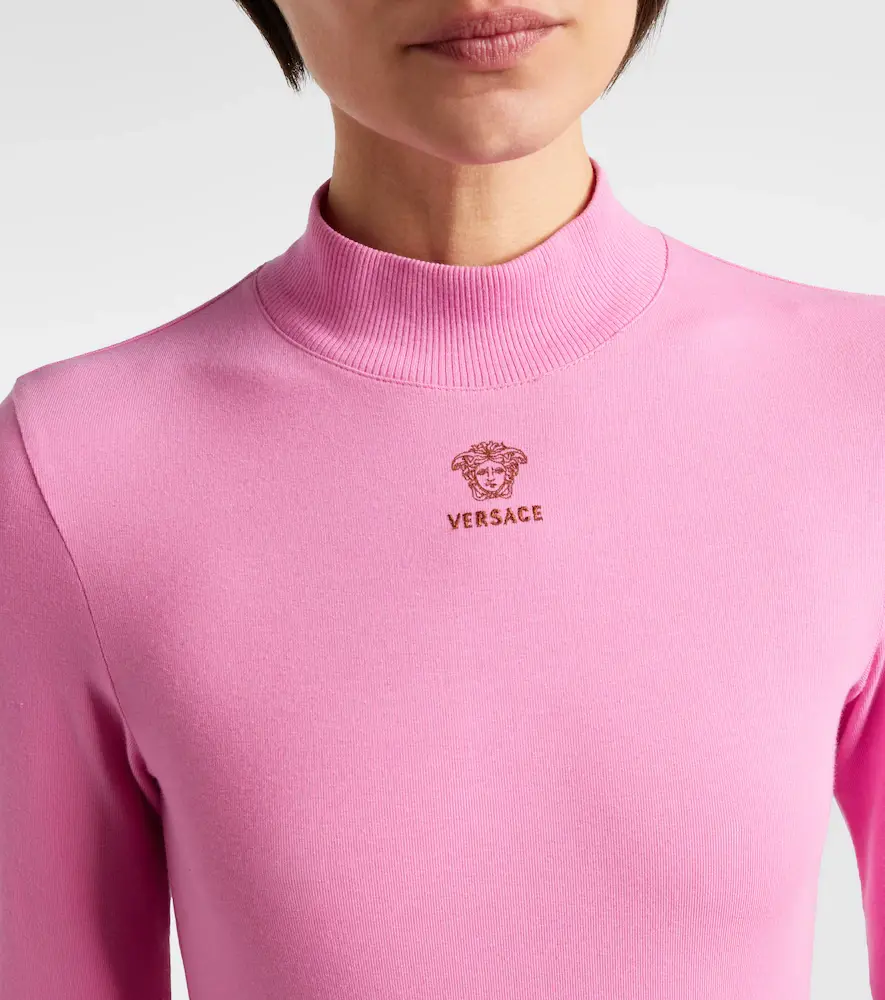 Versace Logo cotton-blend jersey bodysuit | Thumbnail 5