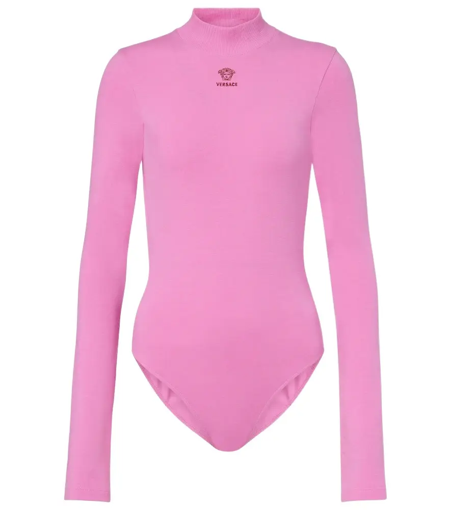 Versace Logo cotton-blend jersey bodysuit | Image 1 Versace Logo cotton-blend jersey bodysuit | Image 1