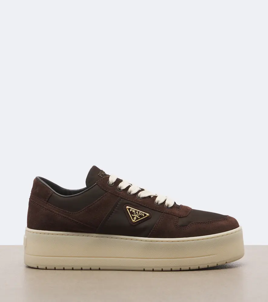 Prada Downtown Bold suede-trimmed platform sneakers | Thumbnail 3 Prada Downtown Bold suede-trimmed platform sneakers | Thumbnail 3