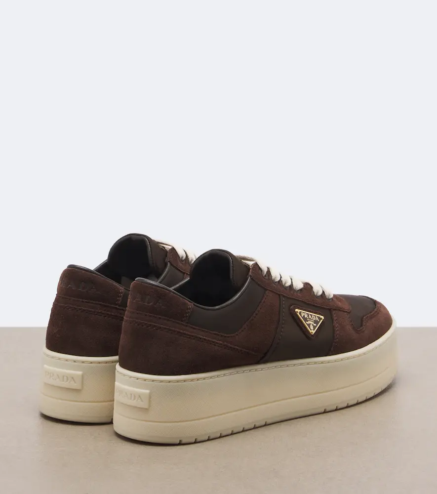 Prada Downtown Bold suede-trimmed platform sneakers | Thumbnail 4 Prada Downtown Bold suede-trimmed platform sneakers | Thumbnail 4