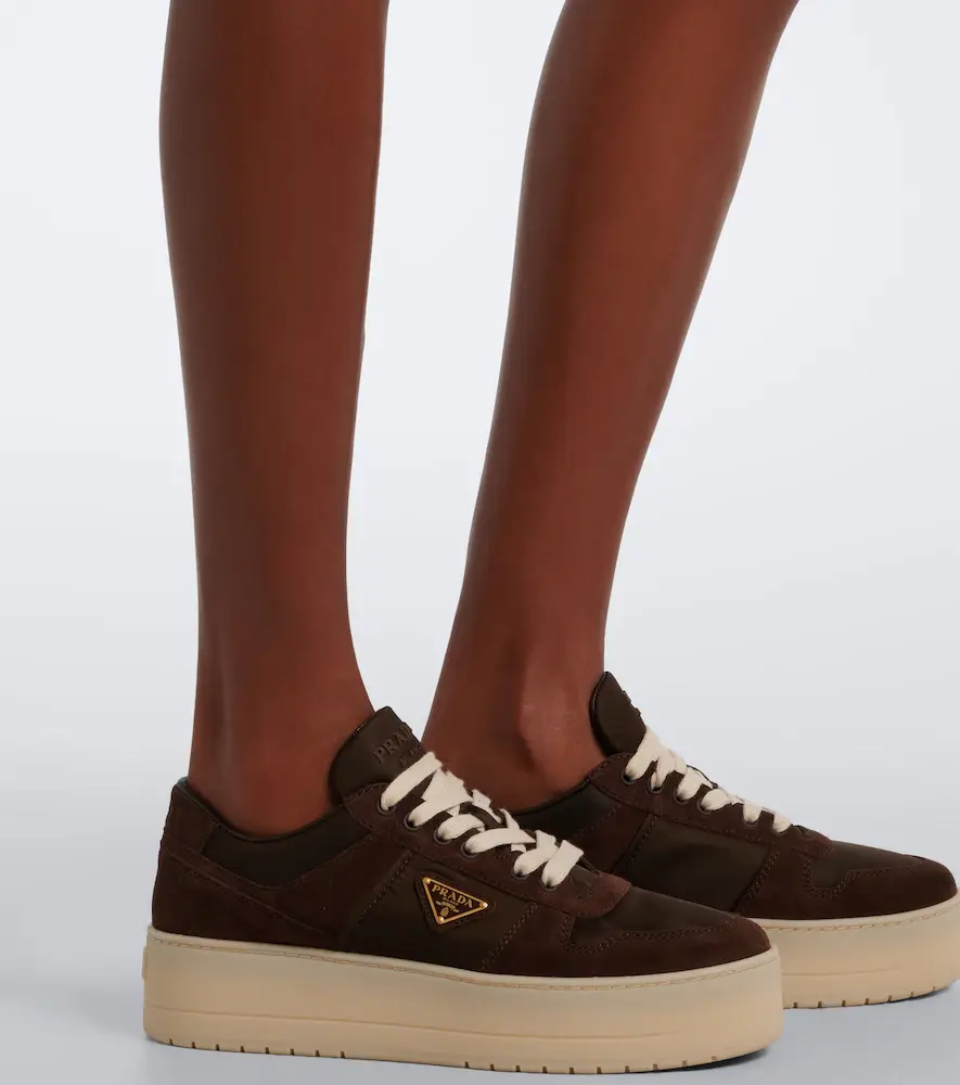 Prada Downtown Bold suede-trimmed platform sneakers | Thumbnail 6 Prada Downtown Bold suede-trimmed platform sneakers | Thumbnail 6