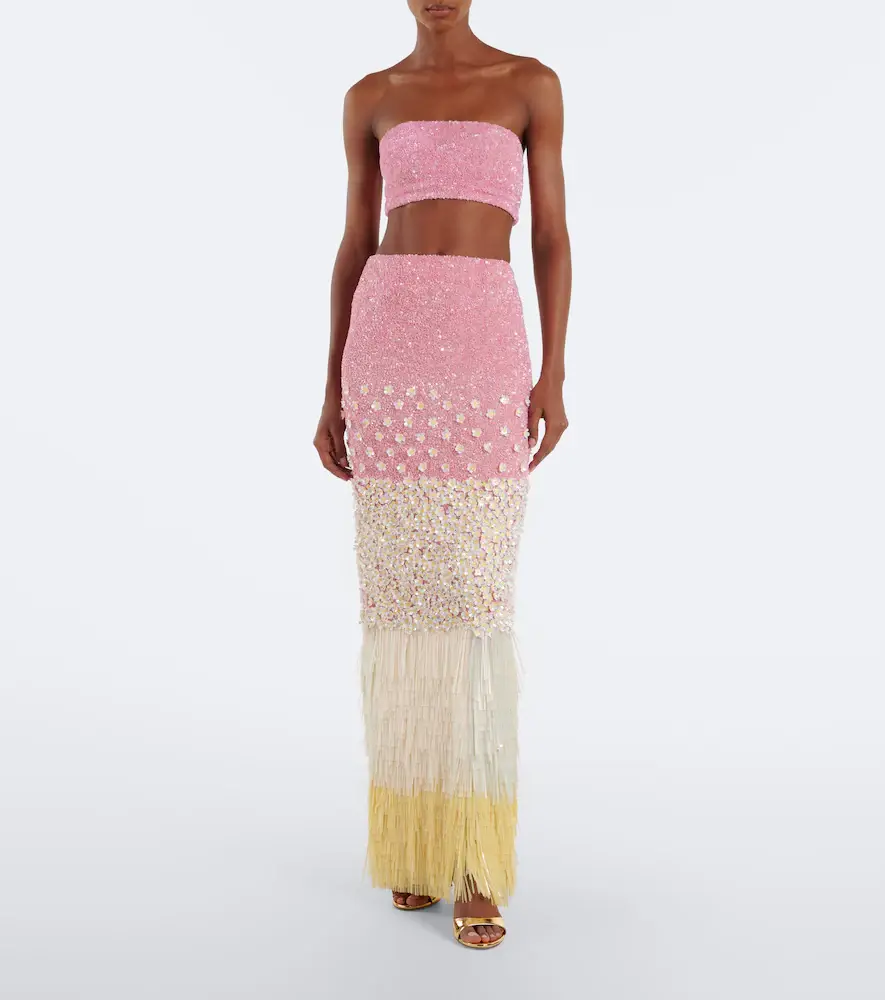 LA FUORI Là Fuori Sunrise Fringe Cascade top and maxi skirt set | Thumbnail 4 LA FUORI Là Fuori Sunrise Fringe Cascade top and maxi skirt set | Thumbnail 4