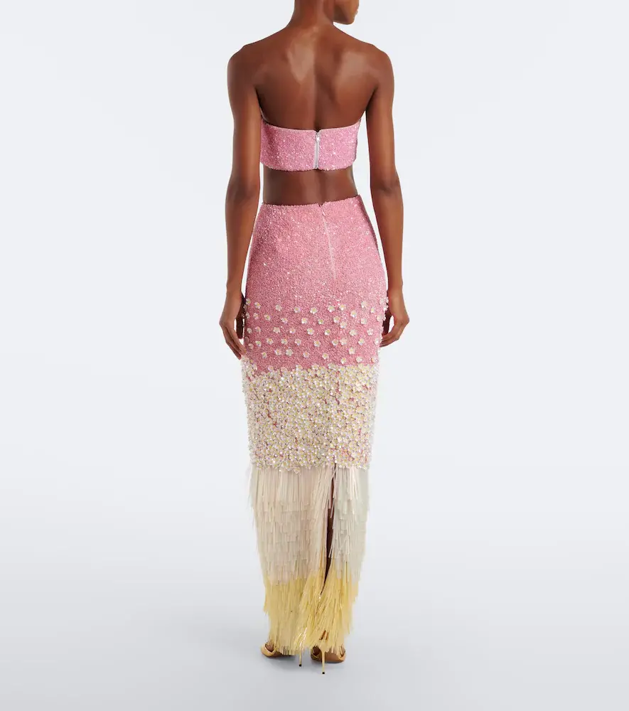 LA FUORI Là Fuori Sunrise Fringe Cascade top and maxi skirt set | Thumbnail 6 LA FUORI Là Fuori Sunrise Fringe Cascade top and maxi skirt set | Thumbnail 6