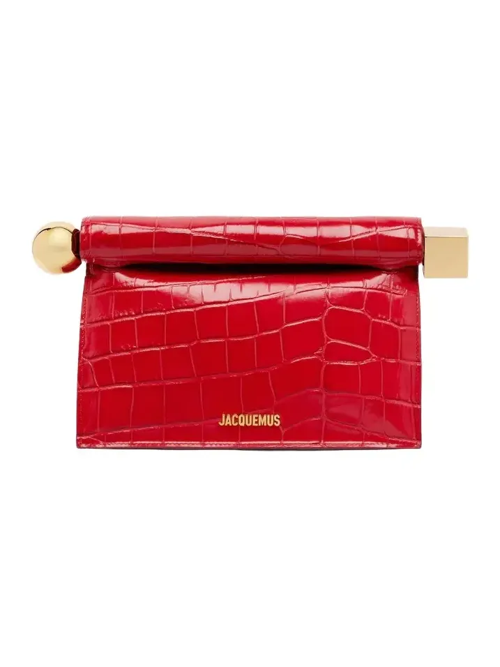 Rond Carré Small croc-effect leather clutch Rond Carré Small croc-effect leather clutch