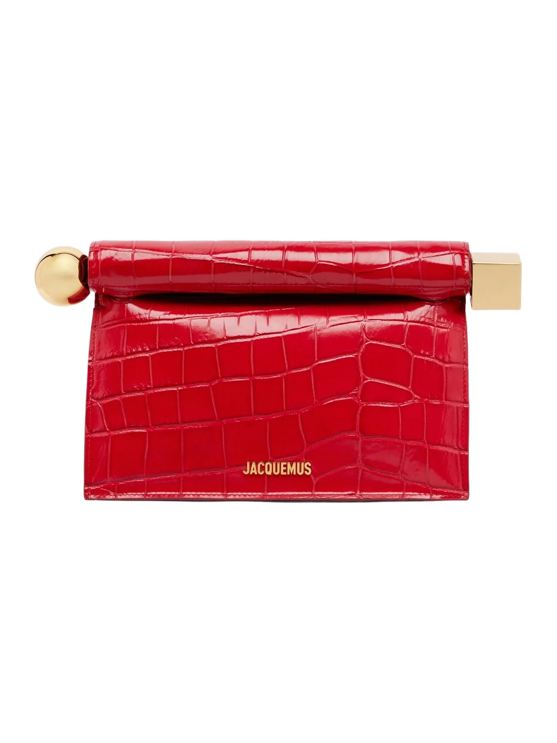 Rond Carré Small croc-effect leather clutch Rond Carré Small croc-effect leather clutch