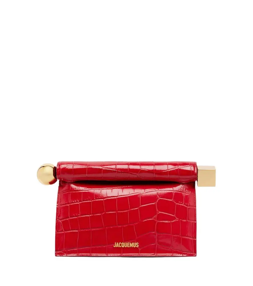 Jacquemus Rond Carré Small croc-effect leather clutch | Image 1 Jacquemus Rond Carré Small croc-effect leather clutch | Image 1