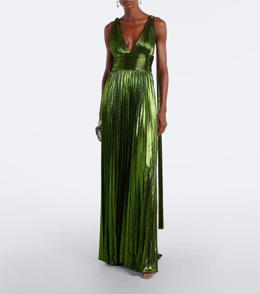 Retrofête Retrofête Perindo plissé lamé gown | Thumbnail 2 Retrofête Retrofête Perindo plissé lamé gown | Thumbnail 2