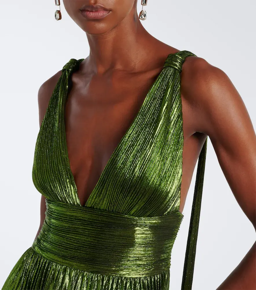 Retrofête Retrofête Perindo plissé lamé gown | Thumbnail 5 Retrofête Retrofête Perindo plissé lamé gown | Thumbnail 5