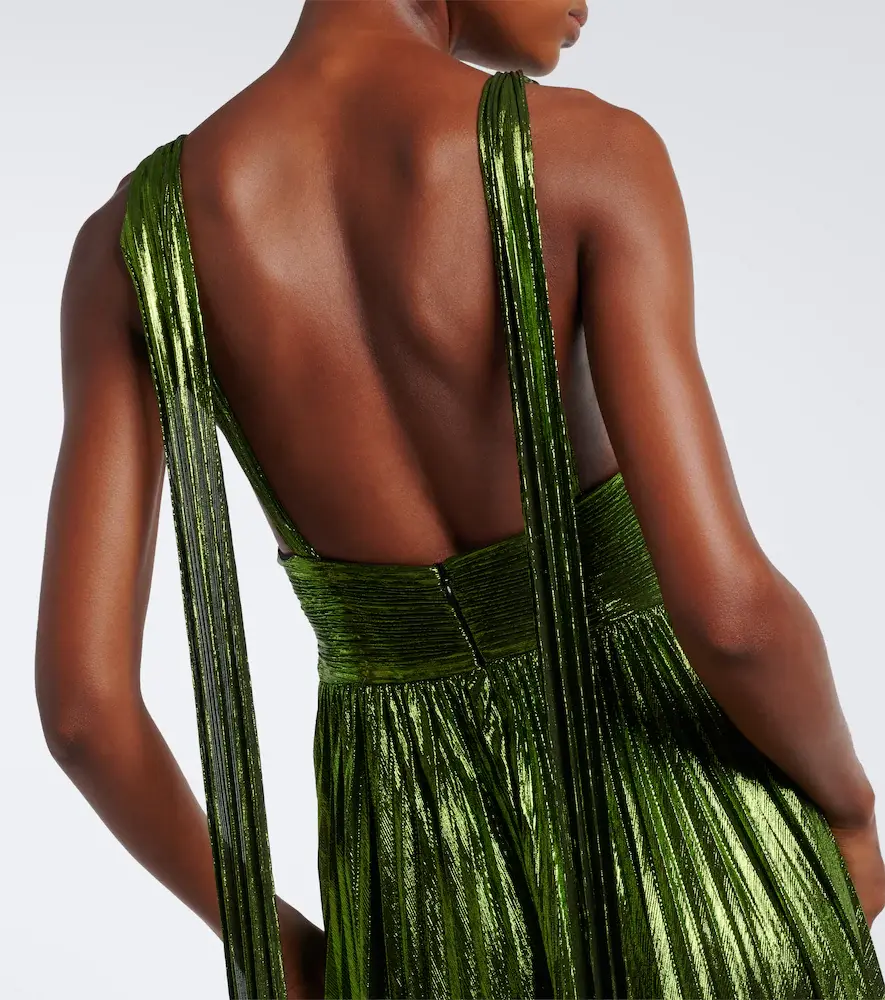 Retrofête Retrofête Perindo plissé lamé gown | Thumbnail 6 Retrofête Retrofête Perindo plissé lamé gown | Thumbnail 6