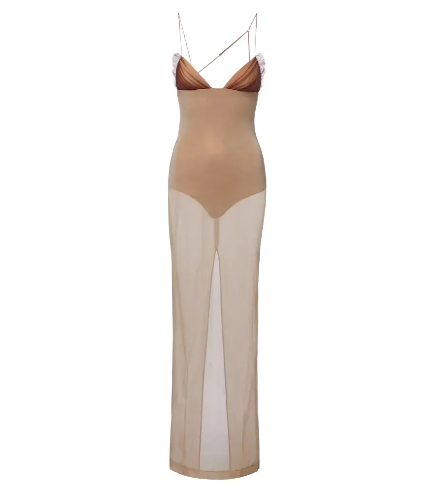 Nensi Dojaka Sheer tulle maxi dress | Image 1 Nensi Dojaka Sheer tulle maxi dress | Image 1