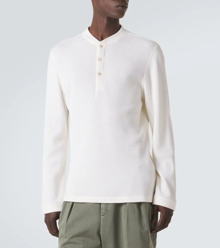 Brunello Cucinelli Waffle-knit cotton and cashmere Henley shirt | Thumbnail 3 Brunello Cucinelli Waffle-knit cotton and cashmere Henley shirt | Thumbnail 3
