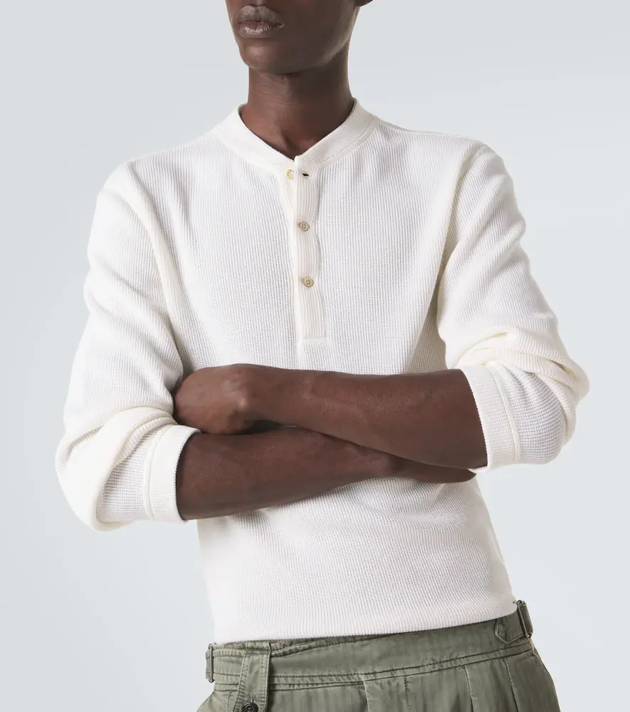 Brunello Cucinelli Waffle-knit cotton and cashmere Henley shirt | Thumbnail 4 Brunello Cucinelli Waffle-knit cotton and cashmere Henley shirt | Thumbnail 4