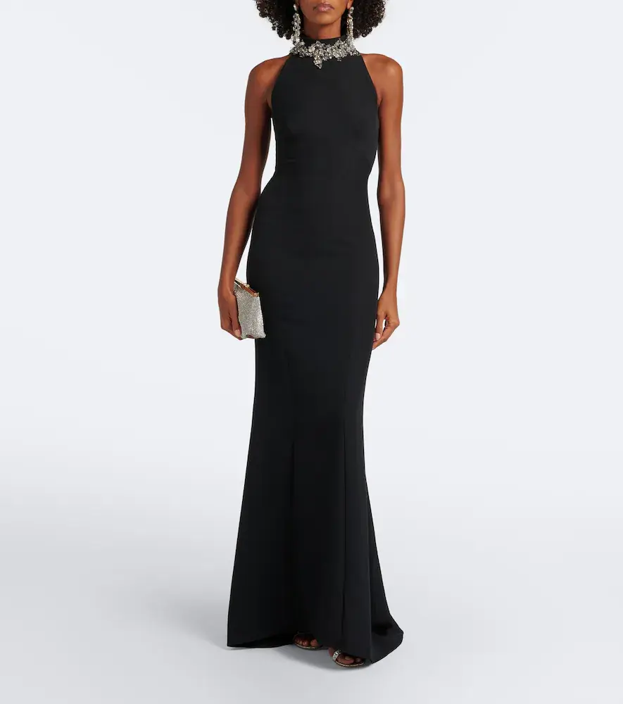 Safiyaa Lark embellished halterneck crêpe gown | Thumbnail 2 Safiyaa Lark embellished halterneck crêpe gown | Thumbnail 2