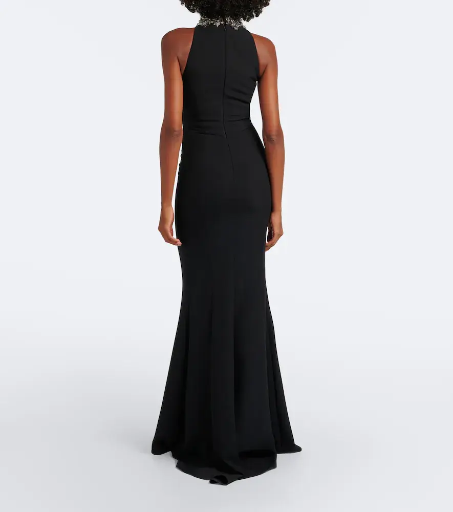Safiyaa Lark embellished halterneck crêpe gown | Thumbnail 5 Safiyaa Lark embellished halterneck crêpe gown | Thumbnail 5