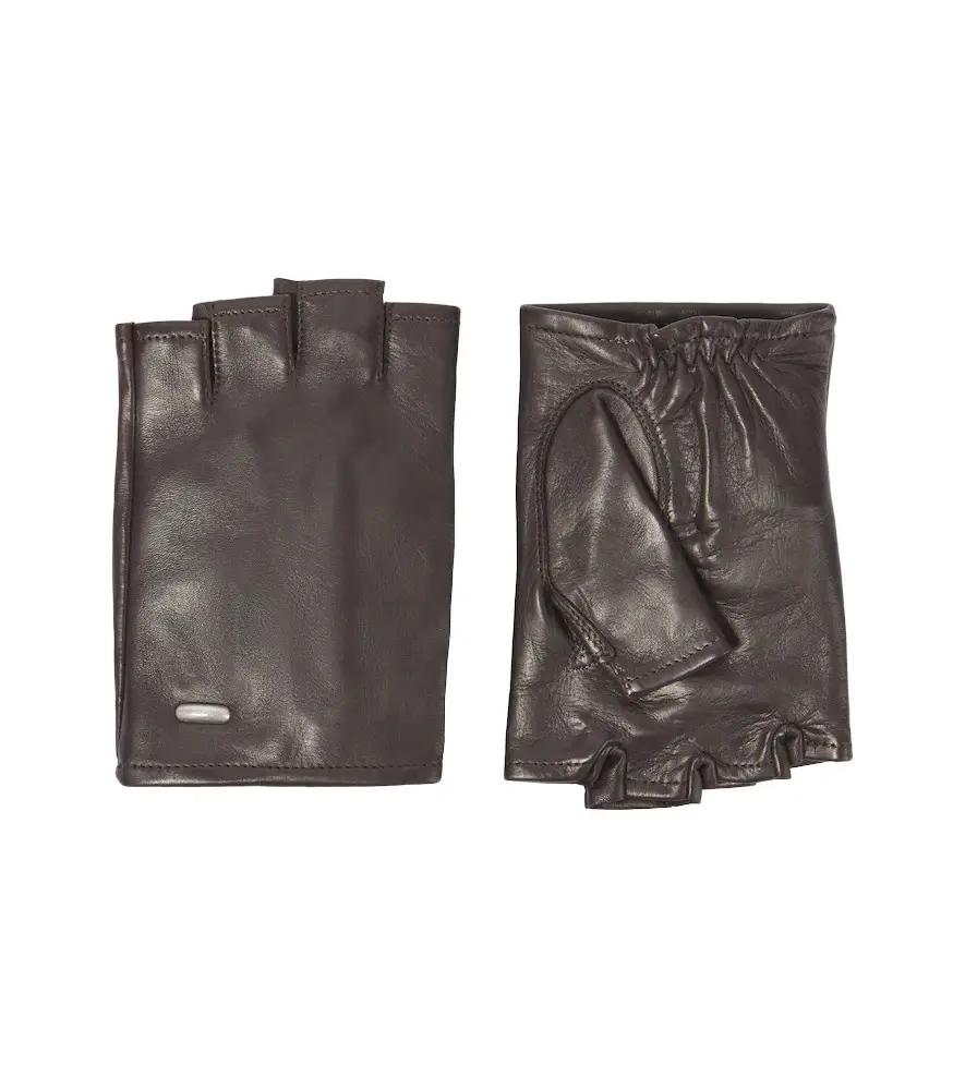 Our Legacy Biker leather fingerless gloves
