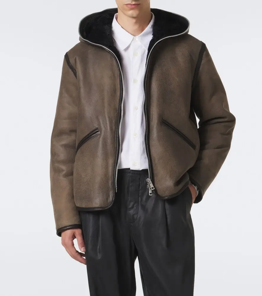 Our Legacy Hooded shearling-lined leather jacket | Thumbnail 8 Our Legacy Hooded shearling-lined leather jacket | Thumbnail 8