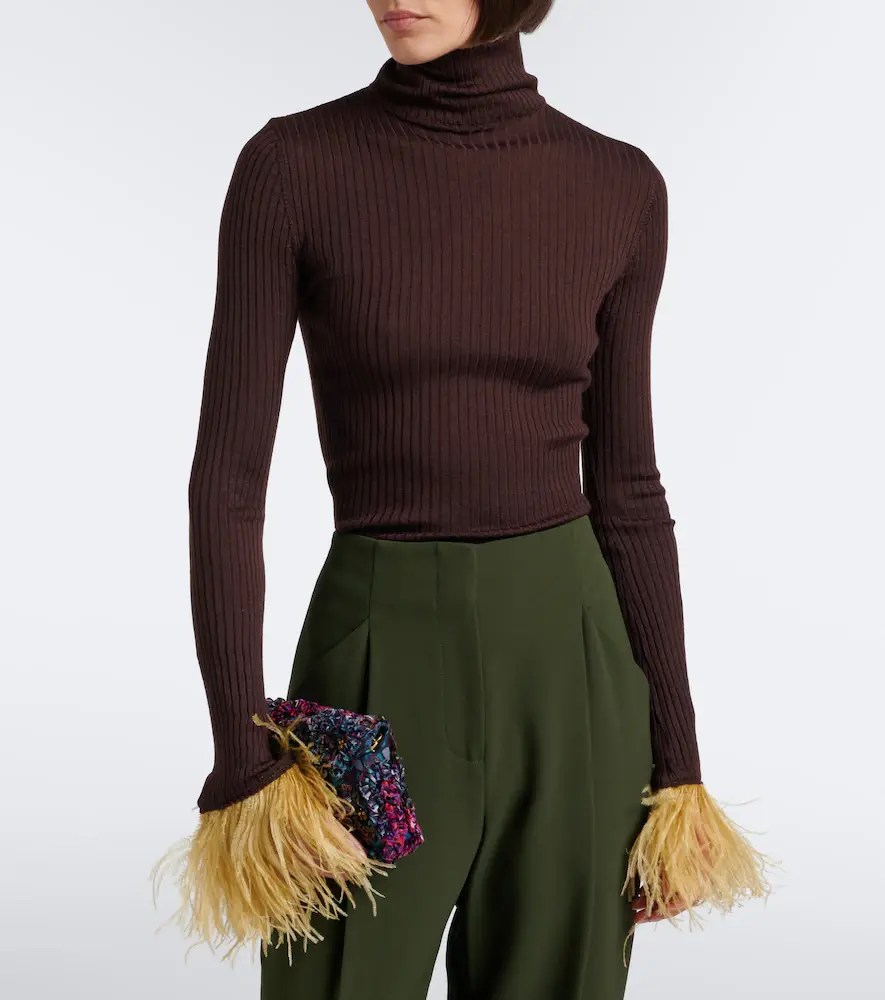 La DoubleJ Feather-trimmed cashmere and silk top | Thumbnail 4 La DoubleJ Feather-trimmed cashmere and silk top | Thumbnail 4