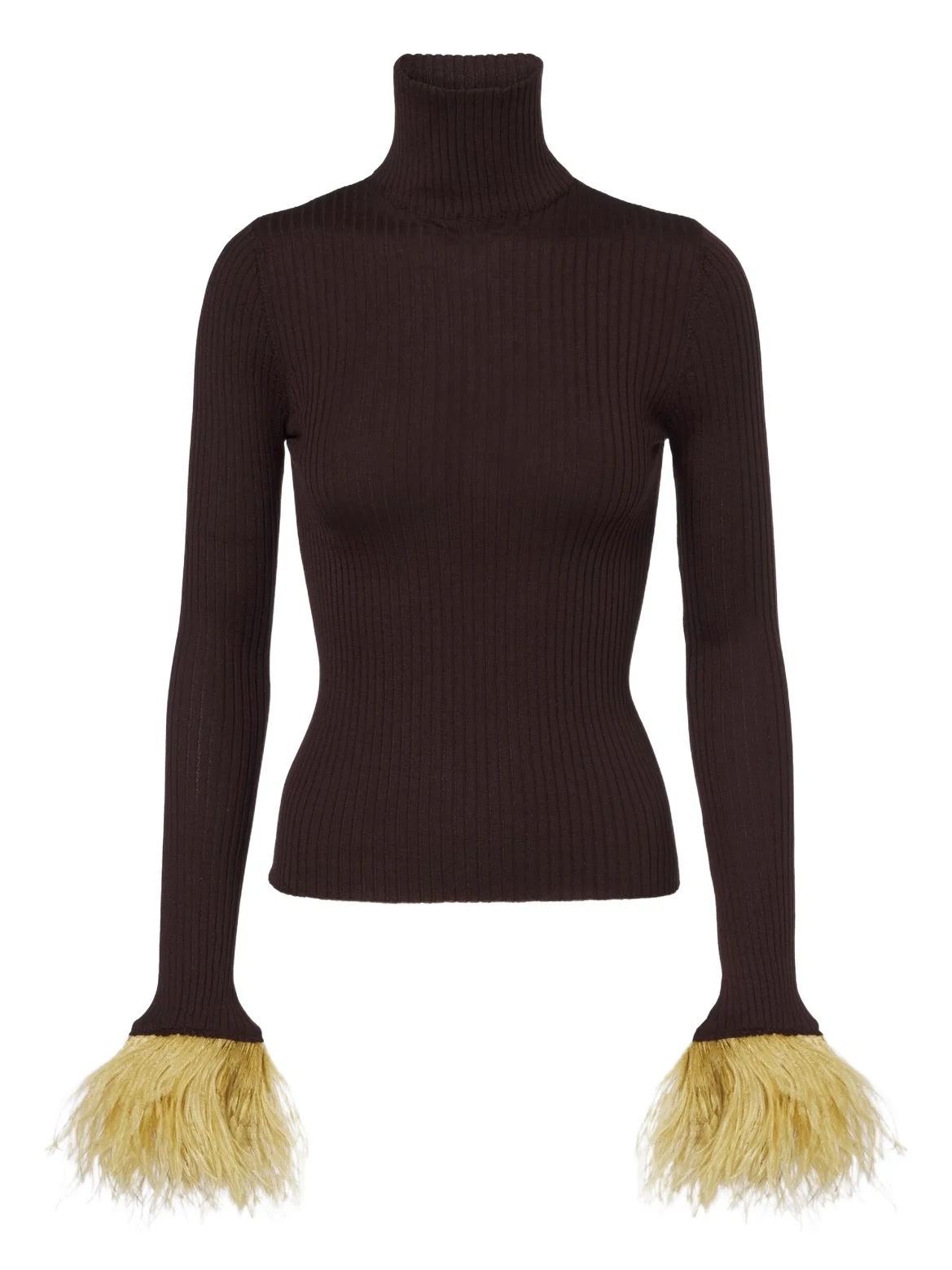 La DoubleJ Feather-trimmed cashmere and silk top
