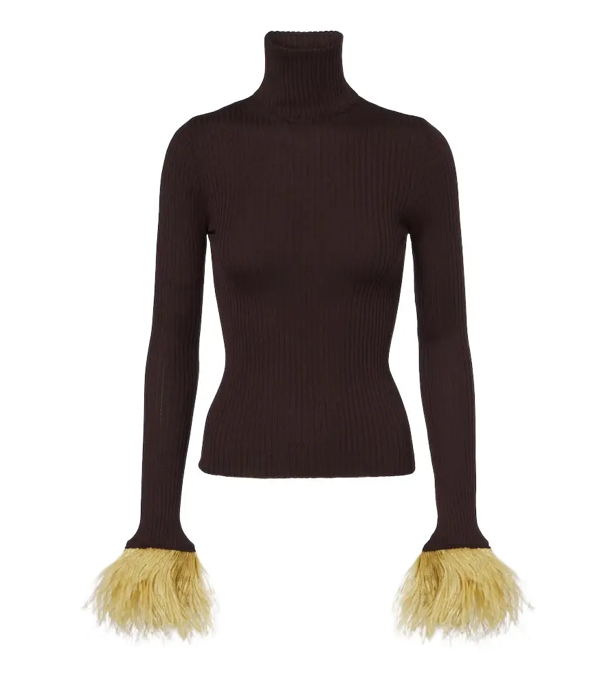 La DoubleJ Feather-trimmed cashmere and silk top | Image 1 La DoubleJ Feather-trimmed cashmere and silk top | Image 1