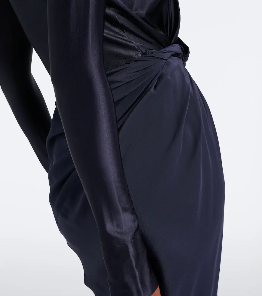 Victoria Beckham Lea draped silk-trimmed jersey maxi dress | Thumbnail 3