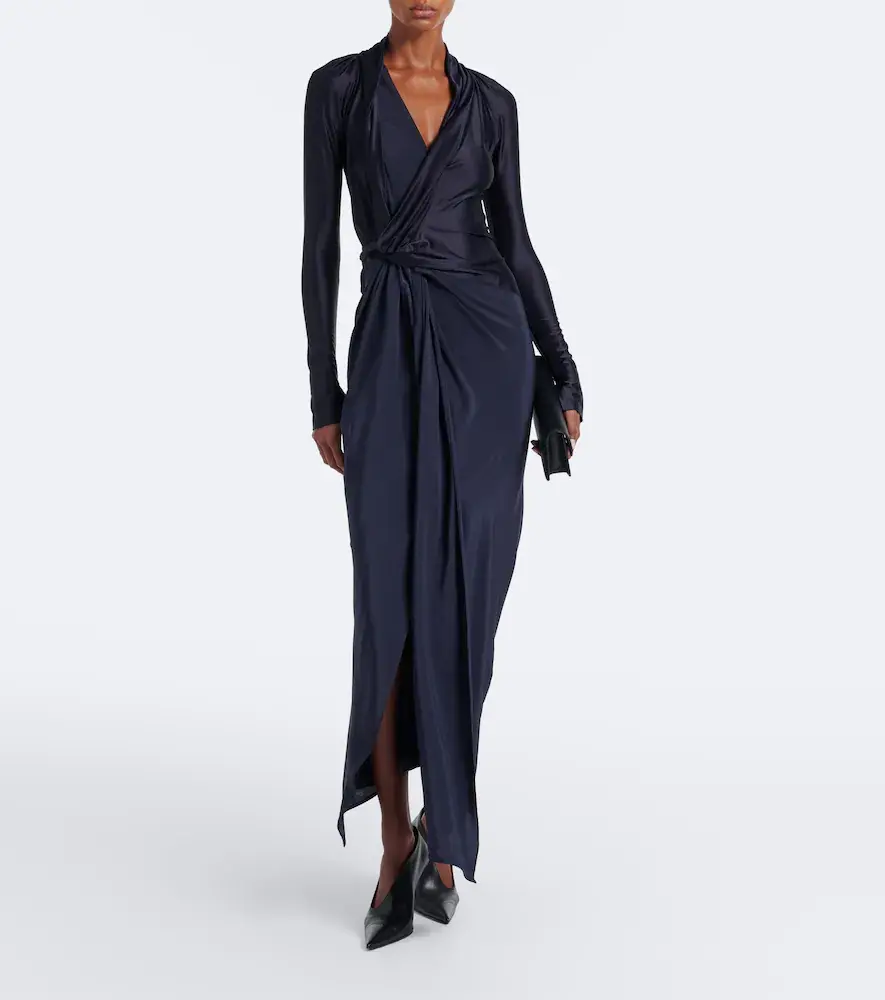 Victoria Beckham Lea draped silk-trimmed jersey maxi dress | Thumbnail 5