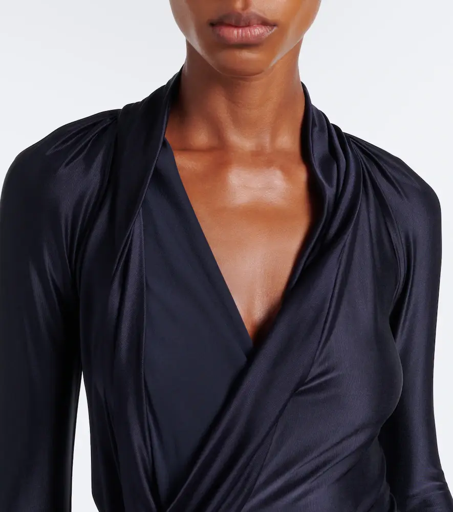 Victoria Beckham Lea draped silk-trimmed jersey maxi dress | Thumbnail 6