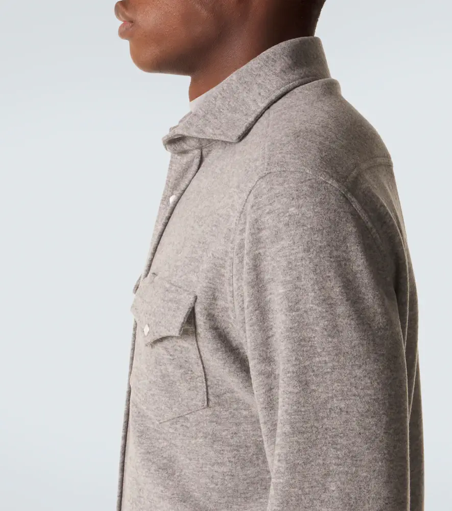 Brunello Cucinelli Cashmere and cotton-blend shirt | Thumbnail 2