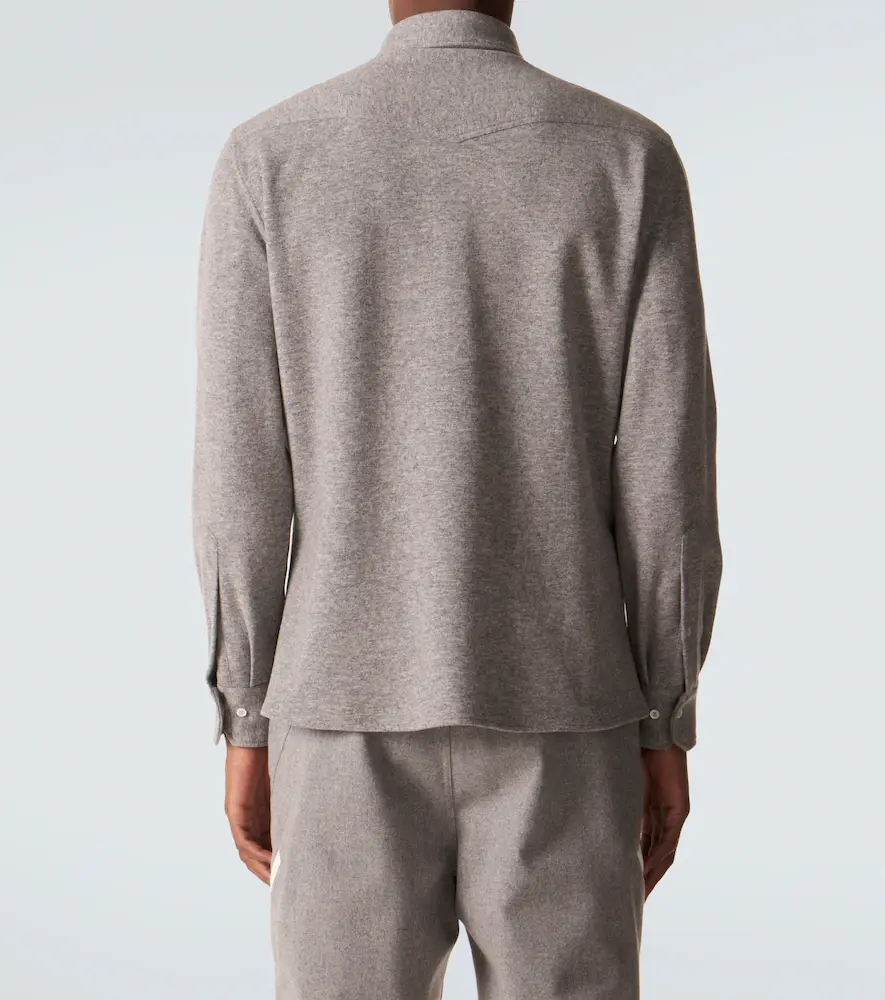 Brunello Cucinelli Cashmere and cotton-blend shirt | Thumbnail 4