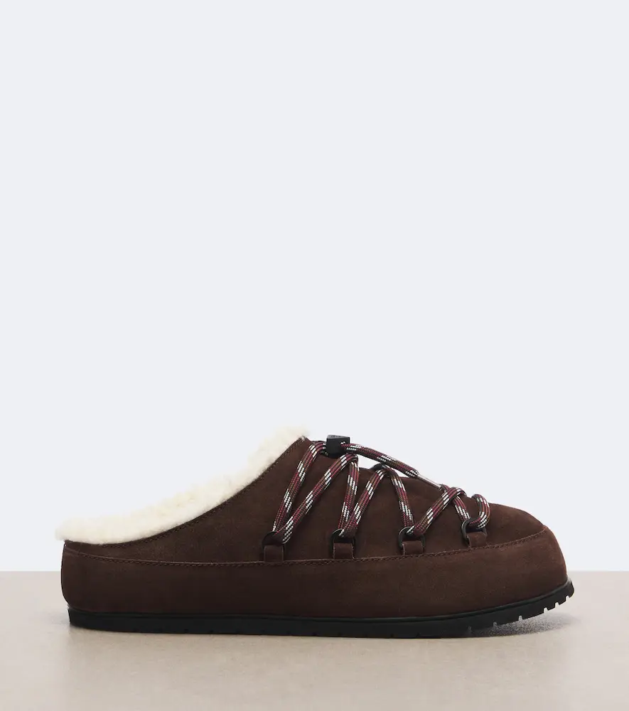 Prada Shearling-lined suede mules | Thumbnail 3 Prada Shearling-lined suede mules | Thumbnail 3