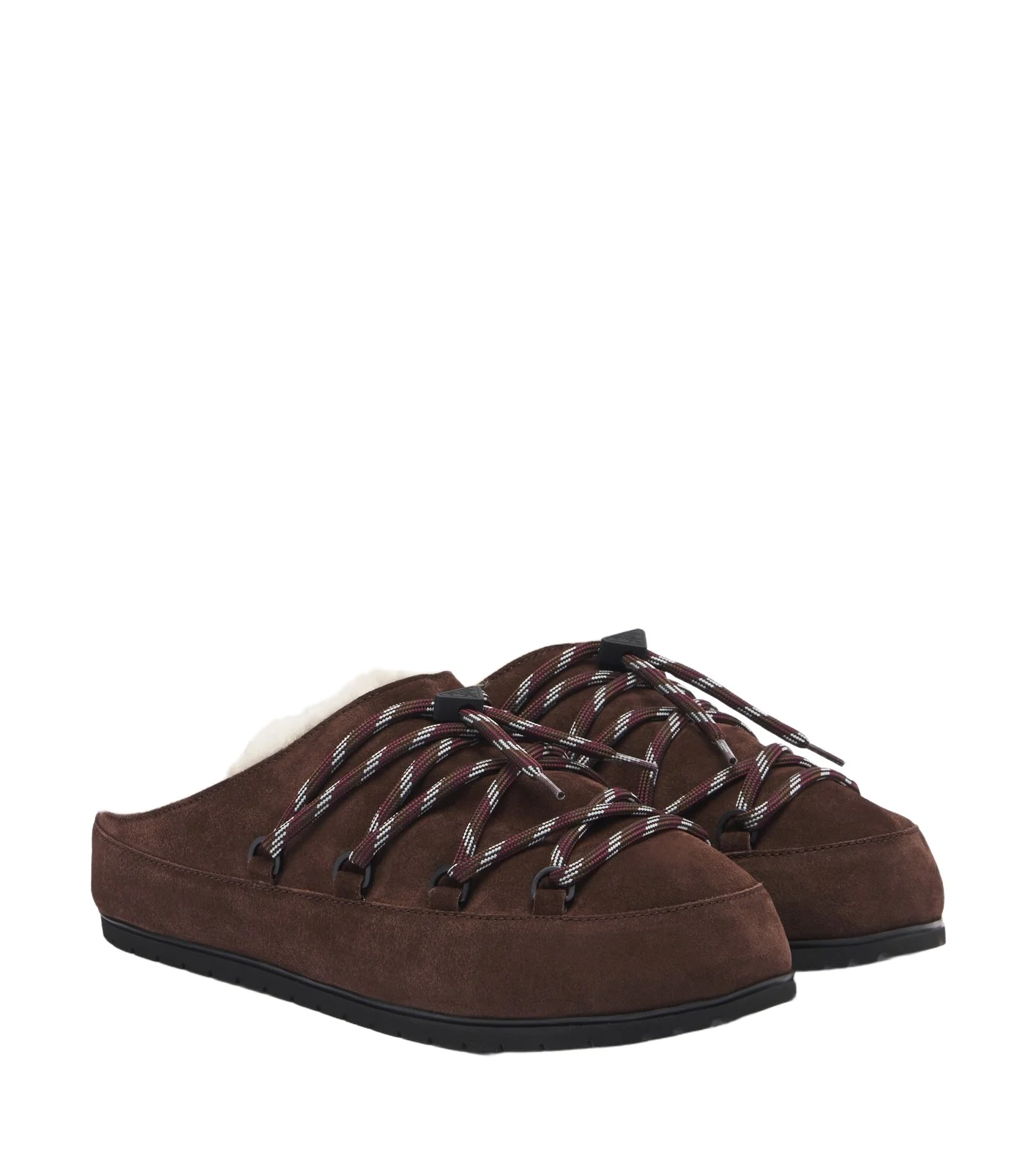 Shearling-lined suede mules Shearling-lined suede mules