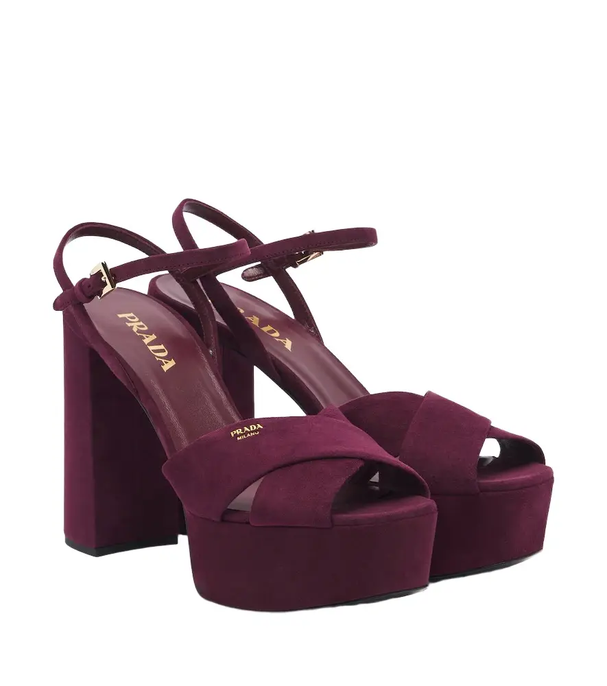 Prada Suede platform sandals | Image 1 Prada Suede platform sandals | Image 1