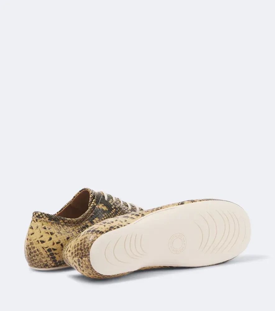 Dries Van Noten Snake-effect leather sneakers | Thumbnail 4