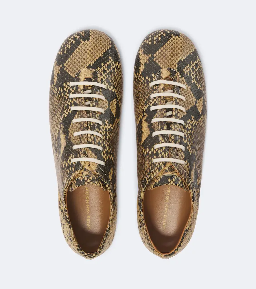Dries Van Noten Snake-effect leather sneakers | Thumbnail 5